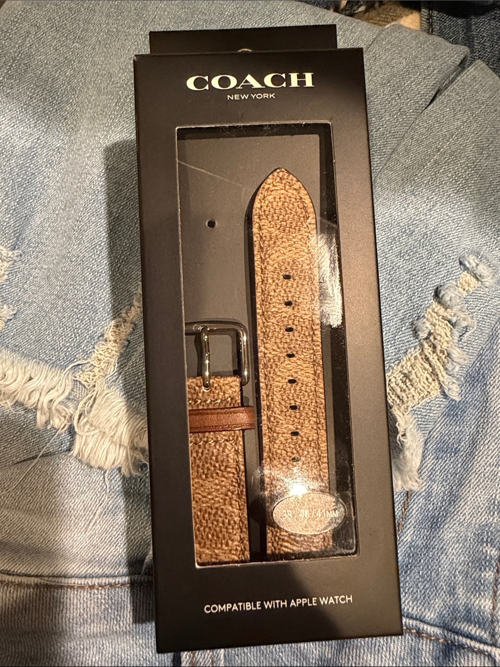 Coach Tan Signature Canvas Watch Band for Apple Watch